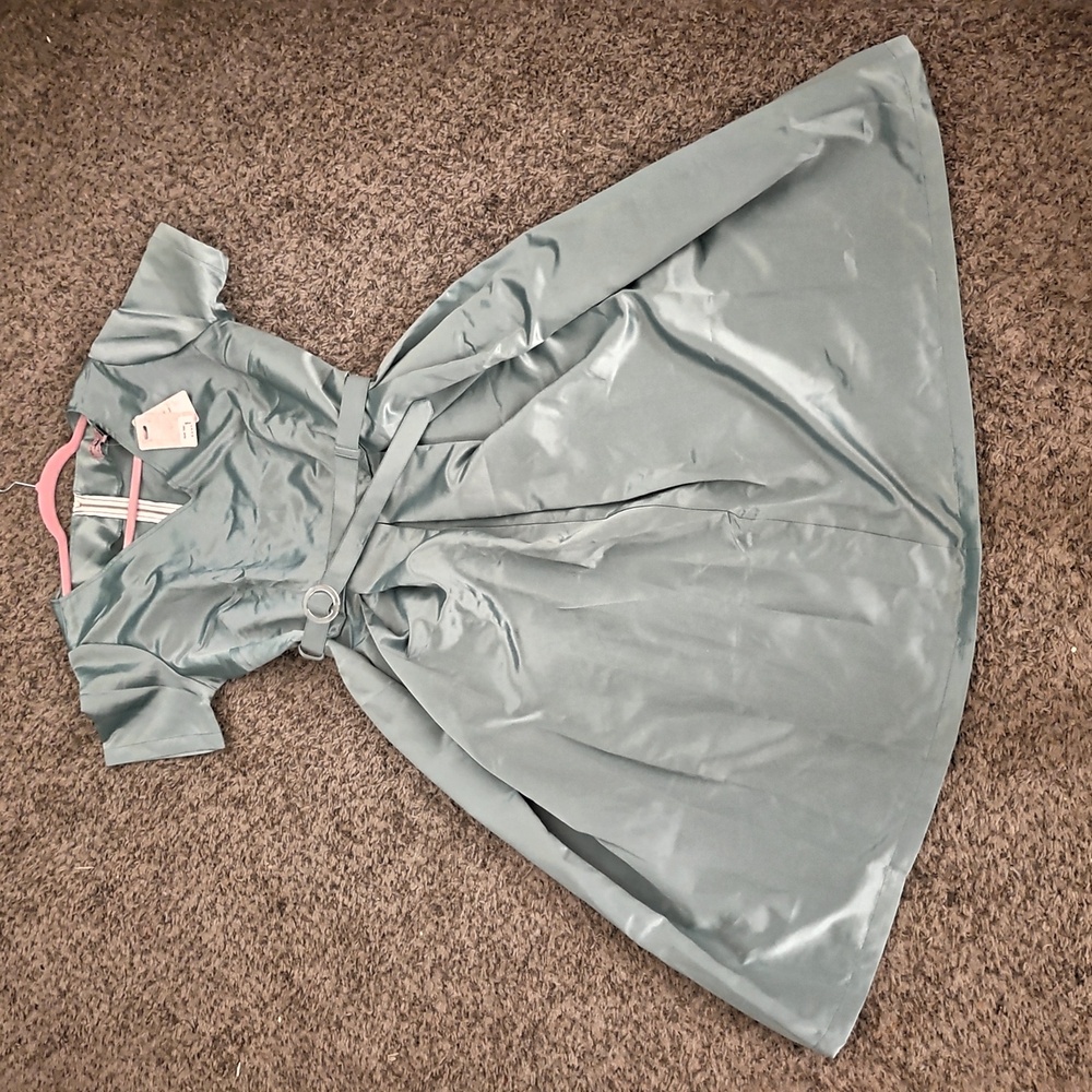 NWT What Katie Did Denise Satin Sage Green Dress US 12